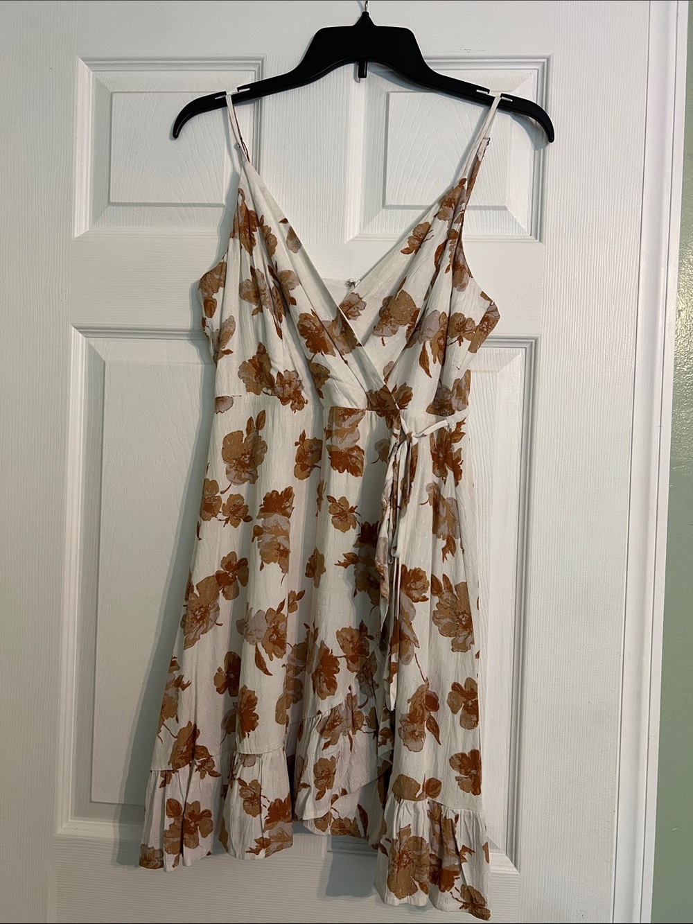 Altar'd State Cream Mini Dress with Brown Floral Print